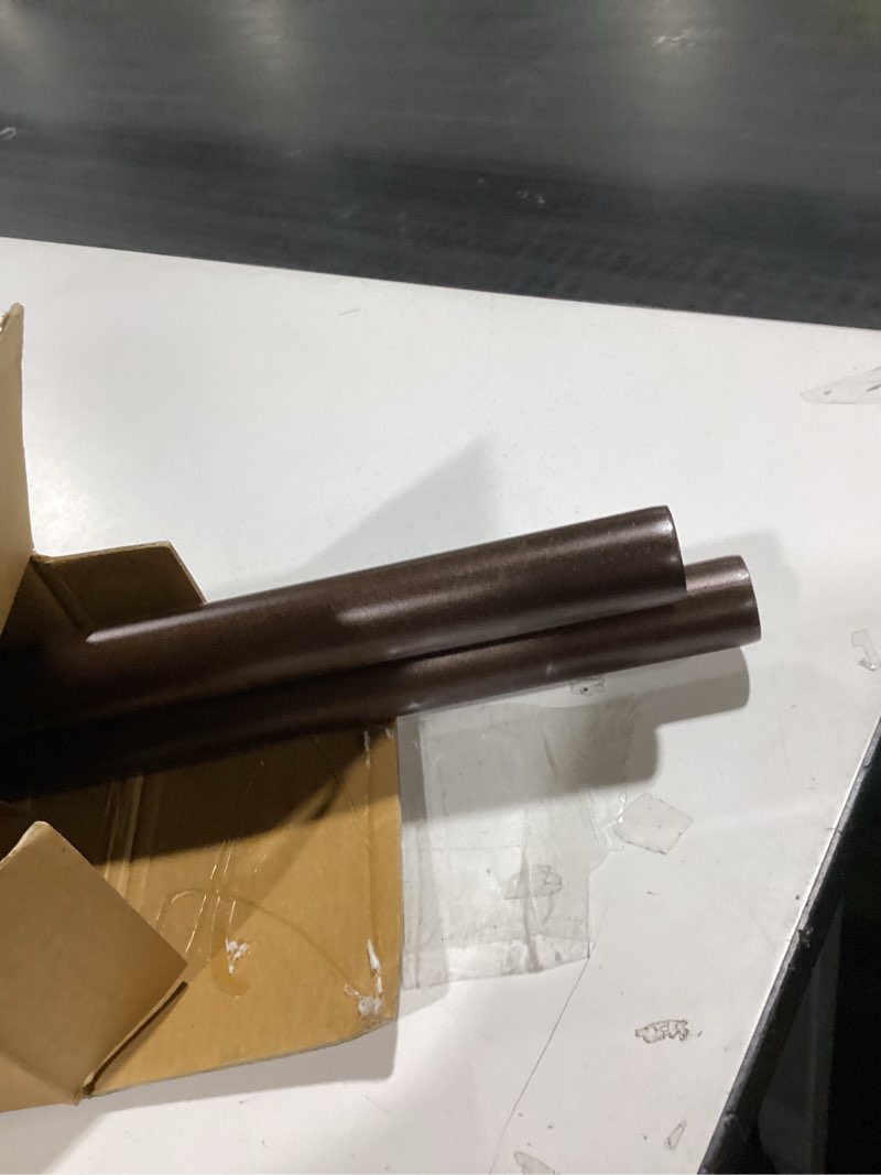 Condition photo showing item condition for Elrene Home Fashions Serena Single Curtain Rod for Curtains and Drapery with Contemporary Cap Finials, 1-Inch Diameter, 86" - 120" Adjustable Rod, Antique Bronze 86" - 120" Adjustable Rod Antique Bronze