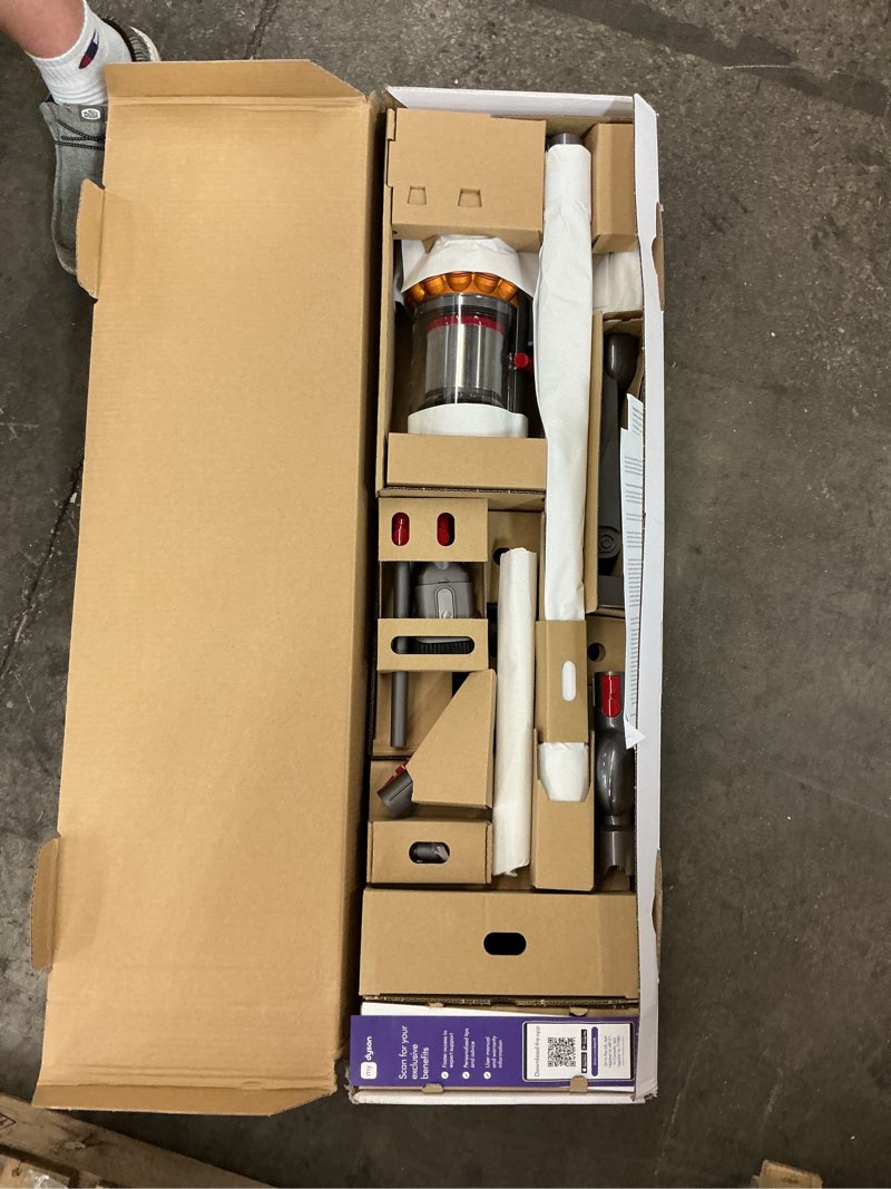 Condition photo showing As Is for dyson v15 detect total clean extra cordless vacuum - yellow/nickel