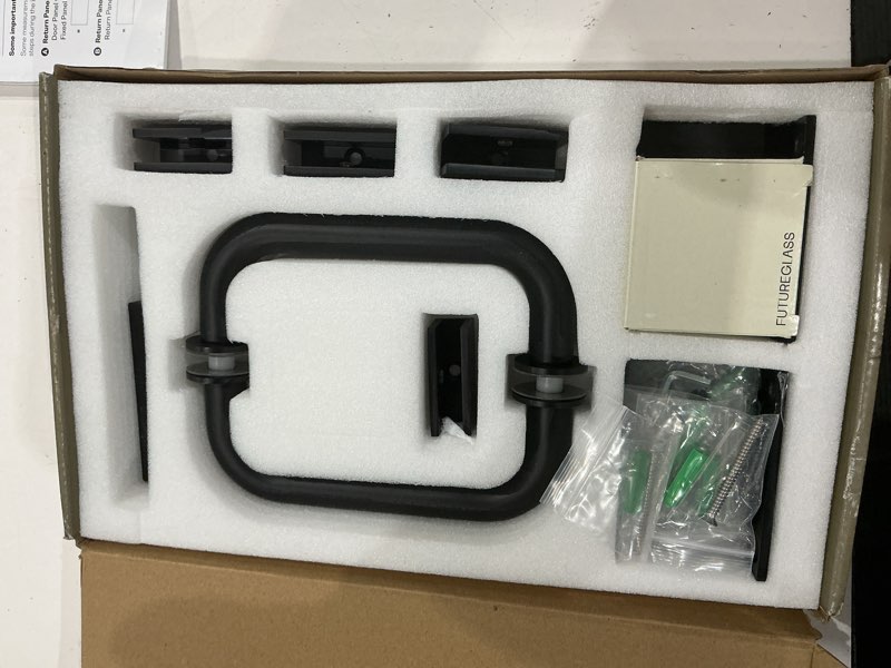Condition photo showing As Is for glasswarehouse.wall hinge shower enclosure hardware kit.
