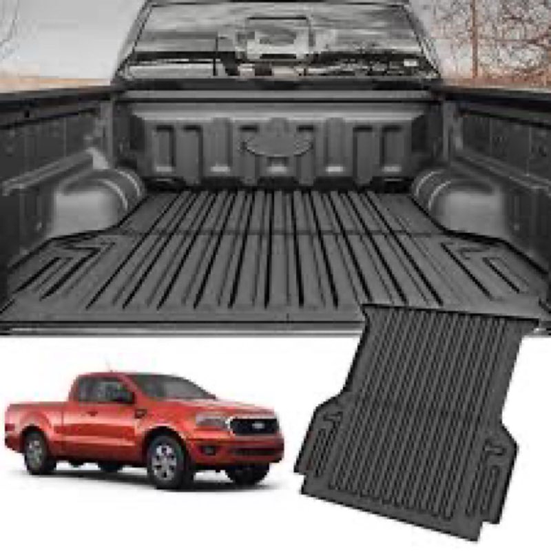 JTYZSM Truck Bed Mat for 2024 2025 Ford Ranger 5FT Bed Liner All Weather Protection Bed Cargo Mat Pi