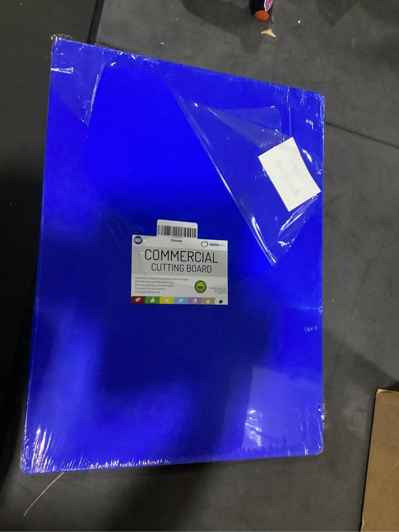 Condition photo showing Good Condition for thirteen chefs large cutting boards for kitchen - 24" x 18" x .5" professional hdpe plastic chopping board for carving, dicing, mashing and more - commercial grade & dishwasher safe, blue