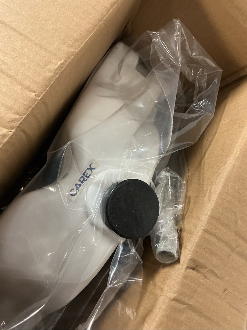 Condition photo showing Good Condition for Carex E-Z Lock Raised Toilet Seat with Handles - 4.5 Inch Toilet Seat Riser with Arms, Toilet Riser Fits Most Toilets, Elongated or Round, Toilet Seat Lifter, White