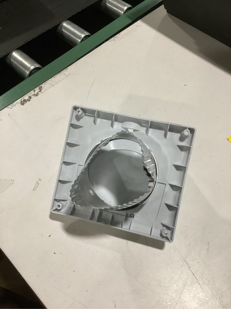 Condition photo showing As Is for **no guard and bent**imperial 4-in plastic pest guard dryer vent cap