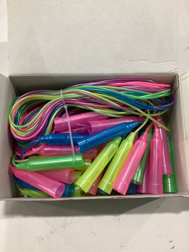 Condition photo showing New/Like New for 24pcs kids jump rope, colorful pvc skipping ropes for kids, adjustable skipping rope, tangle-free jumping rope, lightweight skipping ropes for outdoor indoor fitness exercise fun 24 pack