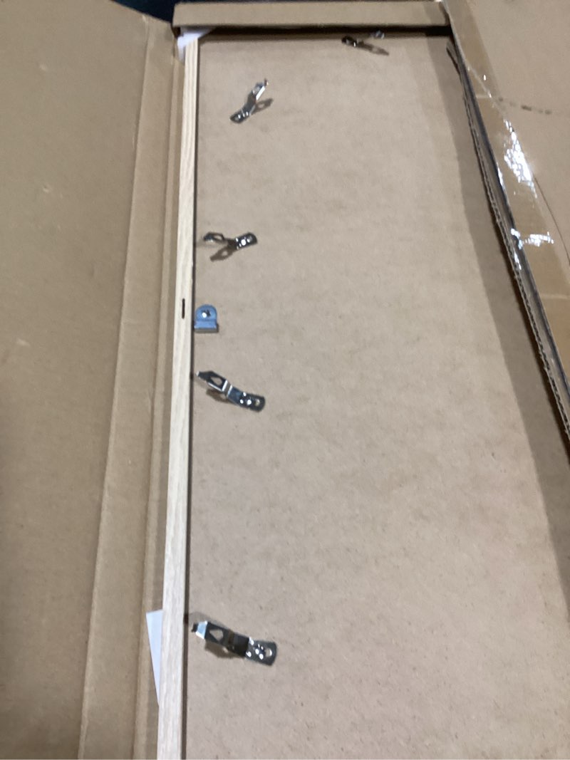 Condition photo showing New/Like New for upsimples 20x30 Poster Frame, Display Pictures 16x24 with Mat or 20x30 Without Mat, Wall Hanging Picture Frame, Natural, 1 Pack Natural 20x30