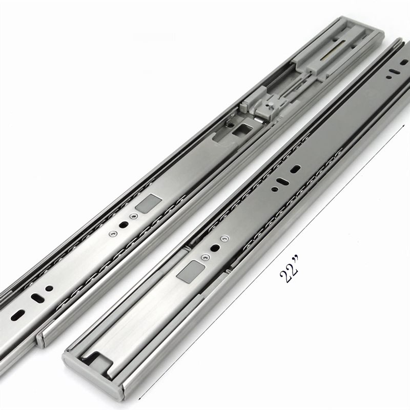 Drawer Rails, Telescopic Slides, Ball Guides, Fully Retractable Drawer Slides, Open And Close Smoothly, Quiet And No Noise, 304 Stainless Steel Three-section Self-closing Drawer Slide Rails, Ball Draw