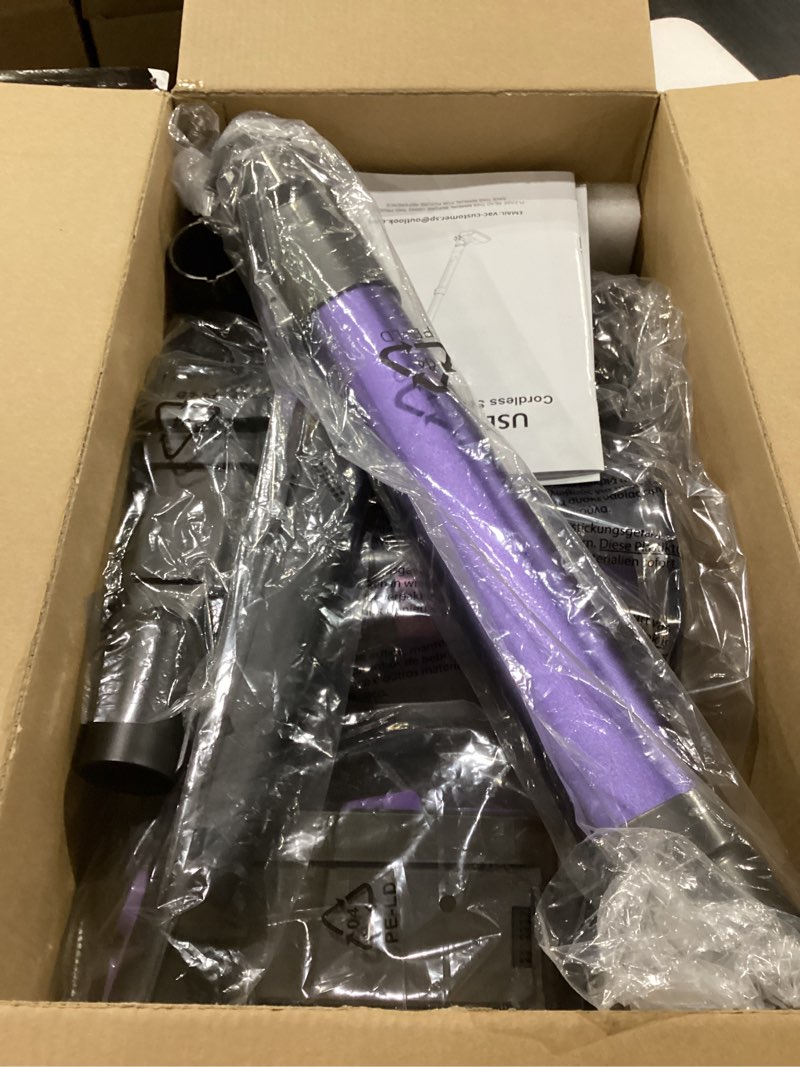 Condition photo showing Good Condition for not tested cordless vacuum cleaner for home,lightweight stick vacuum cordless rechargeable with power suction, up to 35 mins runtime, hardwood floor vacuum for pet hair,carpets,tile(deep purple)