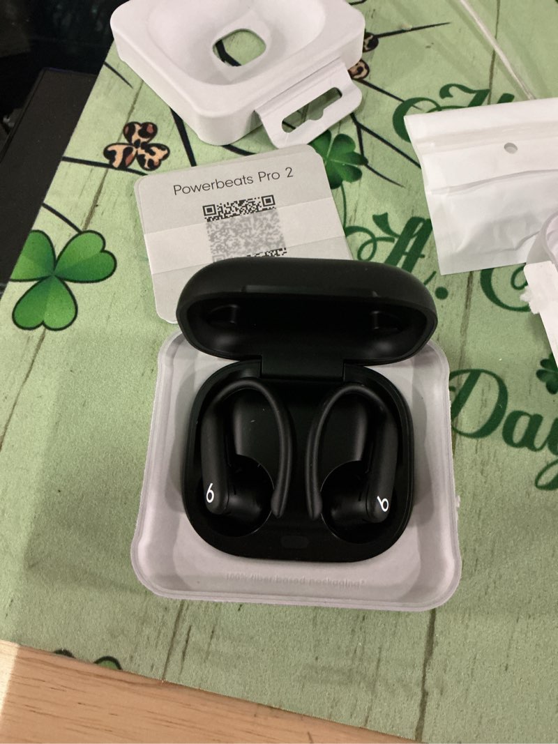 Condition photo showing Good Condition for beats powerbeats pro 2 - wireless noise cancelling workout earbuds with secure- fit earhooks, up to 45-hour battery with charging case, sweat & water resistant, heart rate monitoring - jet black jet black powerbeats pro 2