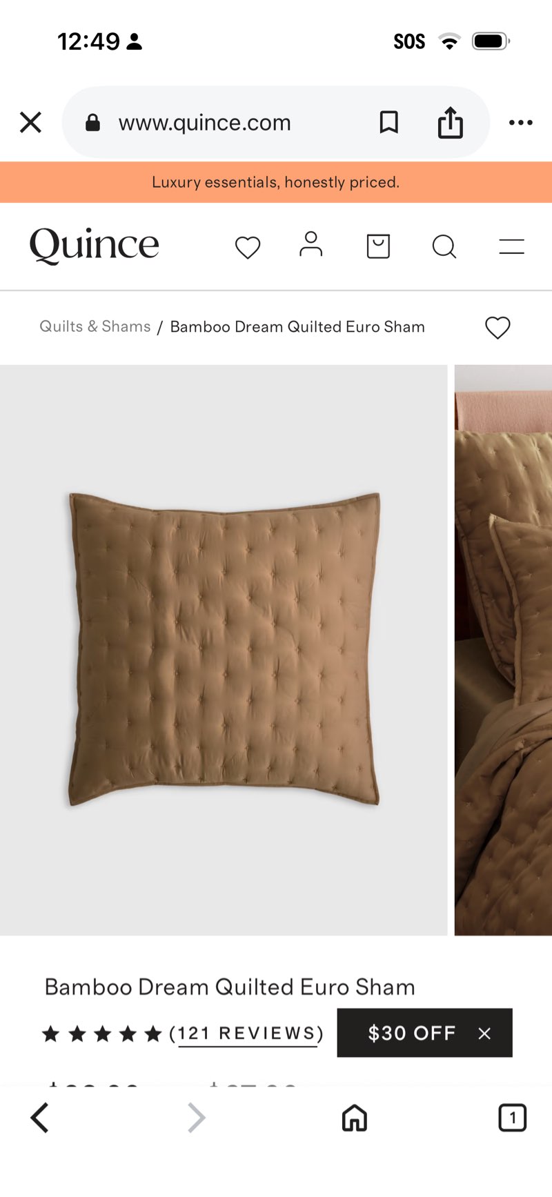 bamboo dream quilted euro sham