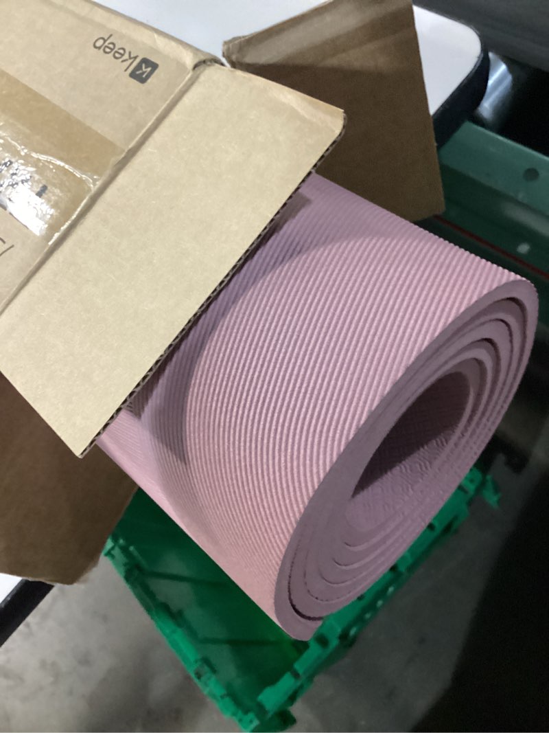 Condition photo showing Good Condition for keep yoga mat - premium 7mm thick exercise mat, anti-tear 32'' extra wide fitness mat with strap for men & women, non slip pilates mat for home yoga, pilates, gym, stretching, floor & fitness workouts smoky pink