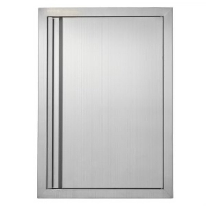 vevor bbq access door, 17w x 24h inch single outdoor kitchen door, stainless steel flush mount door, wall vertical door with recessed handle, for bbq island, grilling station, outside cabinet