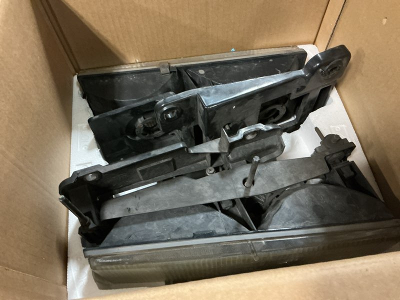 Condition photo showing As Is for nilight drl headlight assembly compatible with 1988 1989 1990 1991 1992 1993 1994 1995 1996 1997 1998 chevrolet gmc c10 c/k 1988-1999 silverado suburban sierra blazer tahoe yukon black housing drl black housing