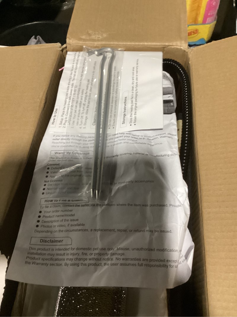 Condition photo showing New/Like New for Upgraded Heated Cat House for Outside Escape Door, Highly Insulated Heated Outdoor Cat House Waterproof Awning, Weatherproof Outdoor Feral Cat Shelter for Stray Winter 22.0"L x 12.0"W x 20.0"H Desert Camo