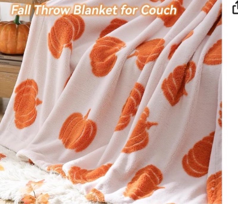 weigelia Fall Throw Blanket - Halloween Pumpkin Blanket Soft Warm Autumn Velvet Blanket for Couch Bed Sofa, 60"x80"