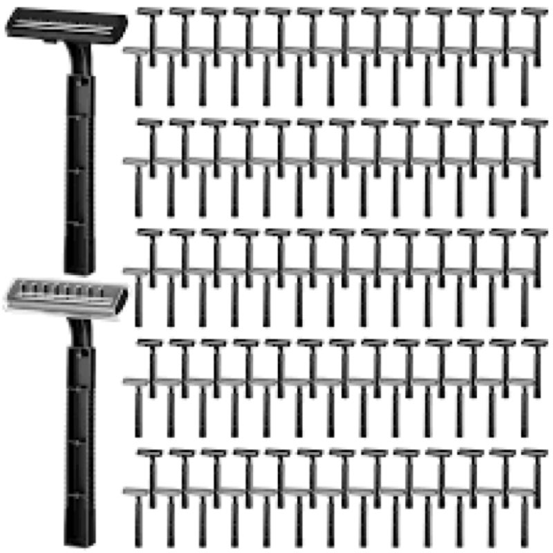 Lothee 1200 Pack Disposable Razors Twin Blade Bulk with Safety Cap, Stainless Steel Shaving Razors M
