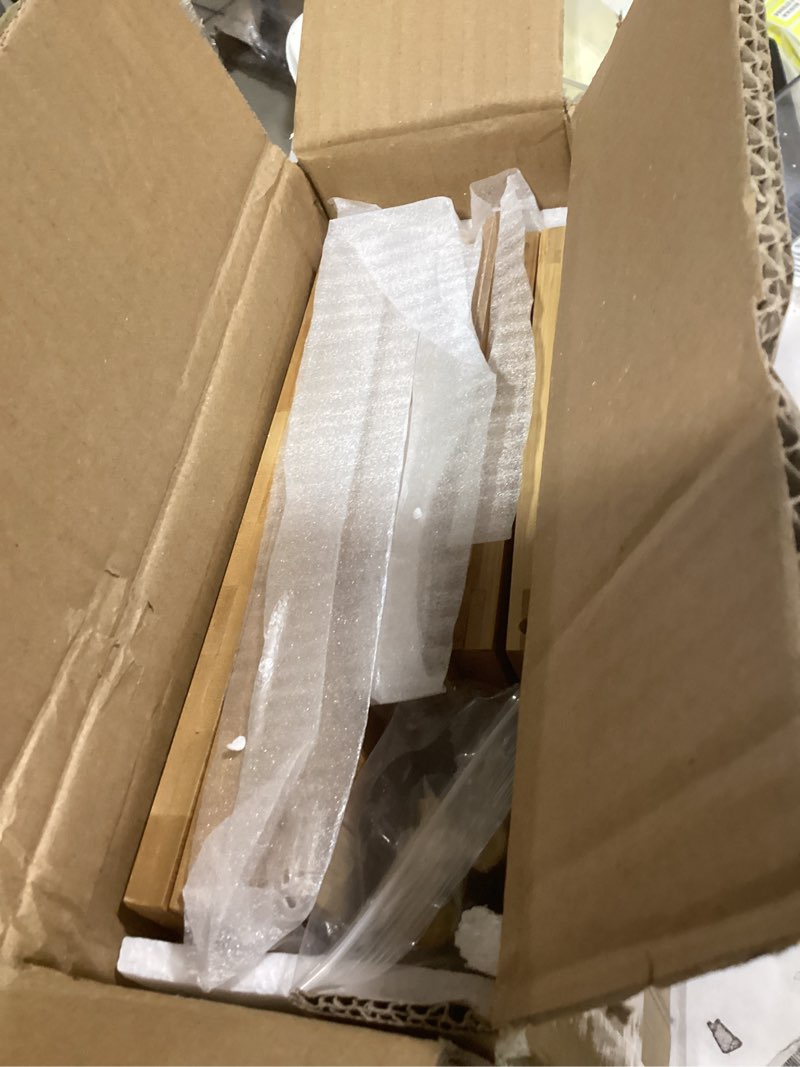 Condition photo showing Good Condition for Extra Large Bamboo Bread Box for Kitchen Countertop, Dual-Layer Breadbox Provides Double the Bread Storage Space, Holds Multiple Loaves, Durable & Beautiful with Frosted Acrylic Panels