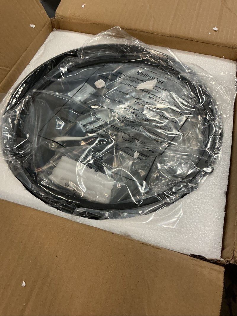 Condition photo showing New/Like New for 12-inch flush mount ceiling light, modern farmhouse style with frosted glass shade, matte black, ideal for living room, bedroom, or dining room – model ckcl4822-2w-bk frosted class & matte black 12 inch