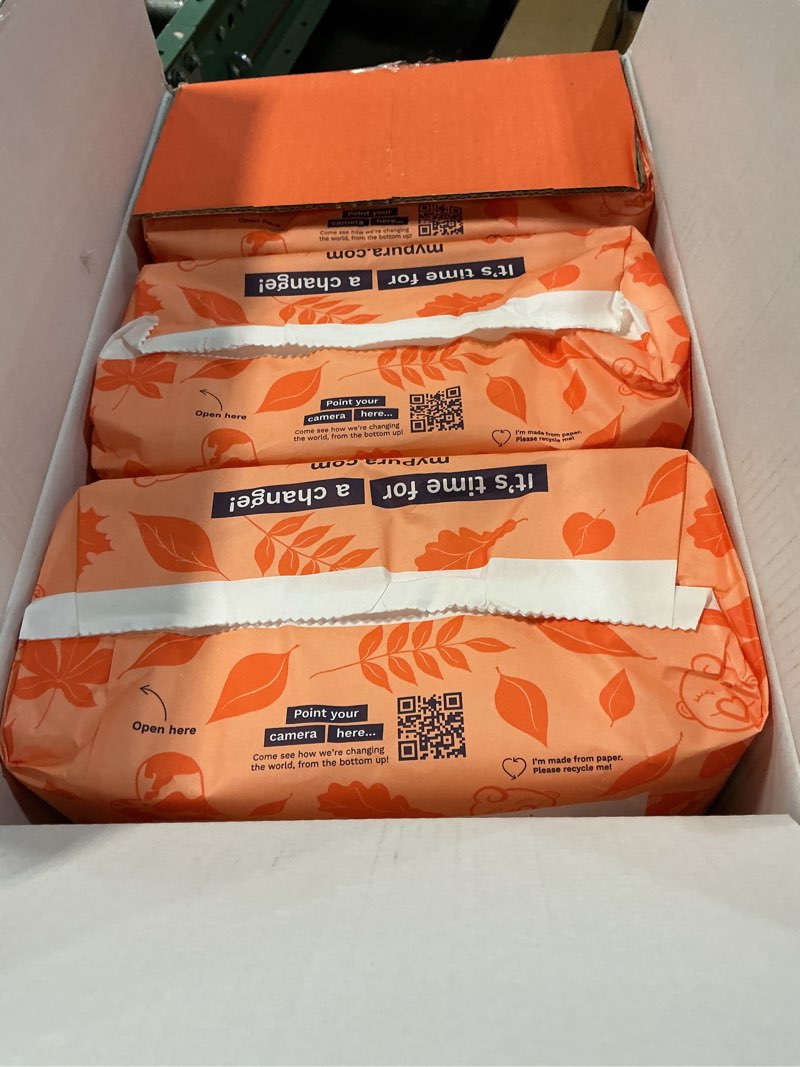 Condition photo showing New/Like New for Pura Hypoallergenic Diapers, Size 1 (4-11lbs), Newborn, Totally Chlorine Free, Wetness Indicator, Suitable for Sensitive Skin, Soft Organic Cotton Comfort, Overnight, 3 Packs of 32 (96 Baby Diapers) Size 1 96