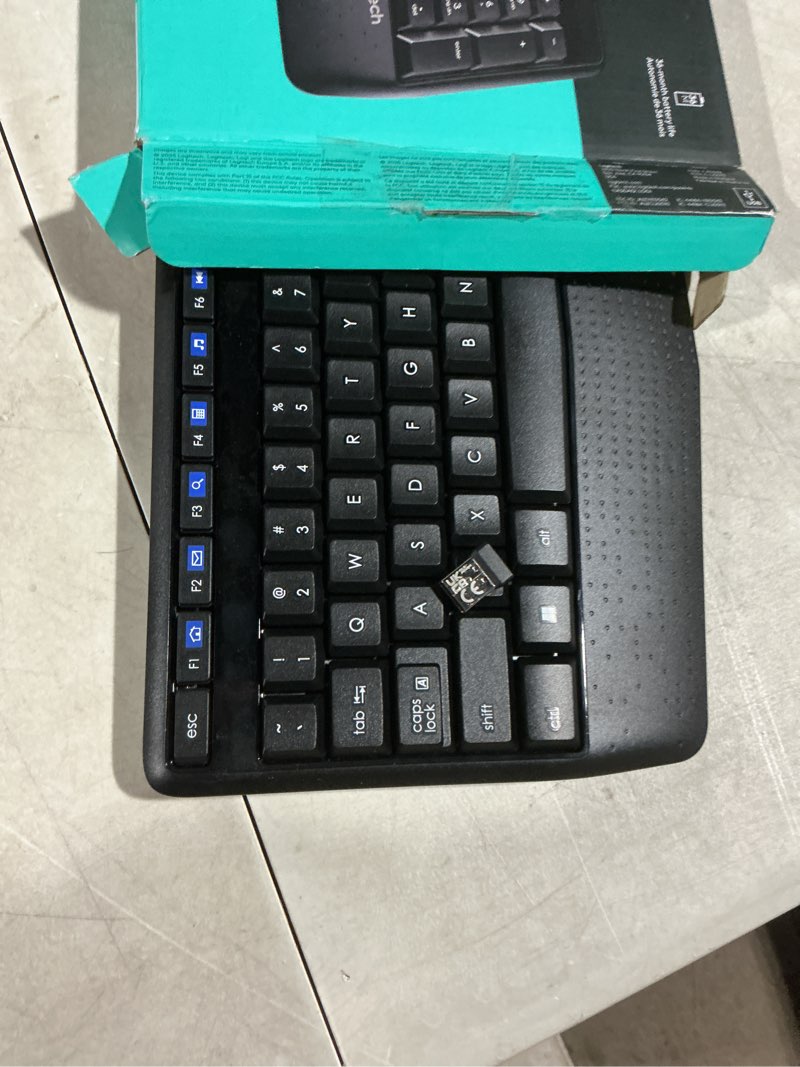 Condition photo showing As Is for Logitech K345 Wireless Keyboard - Full-Sized Keyboard with Palm Rest, 2.4 GHz Wireless USB Receiver - for PC, Laptop Keyboard 1 Pack