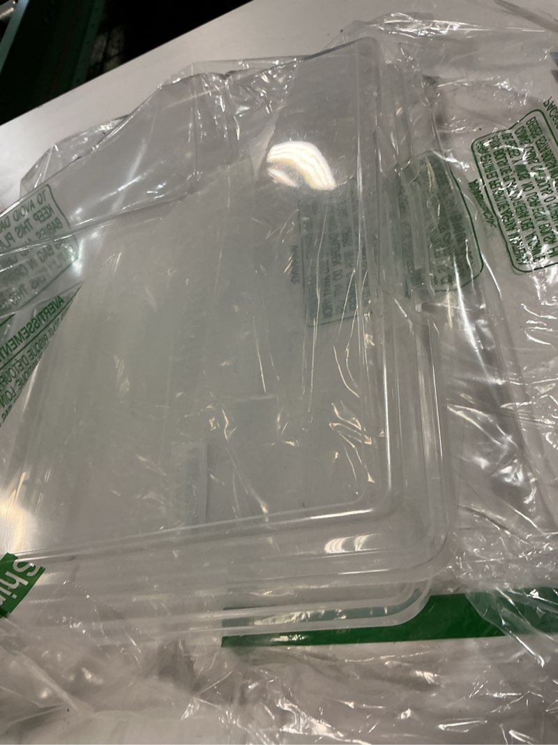 Condition photo showing As Is for (similar)novelinks transparent 4" x 6" photo organizers and photo storage box with handle, 16 inner photo cases, portable picture organizers & photo storage containers (clear) clear clear