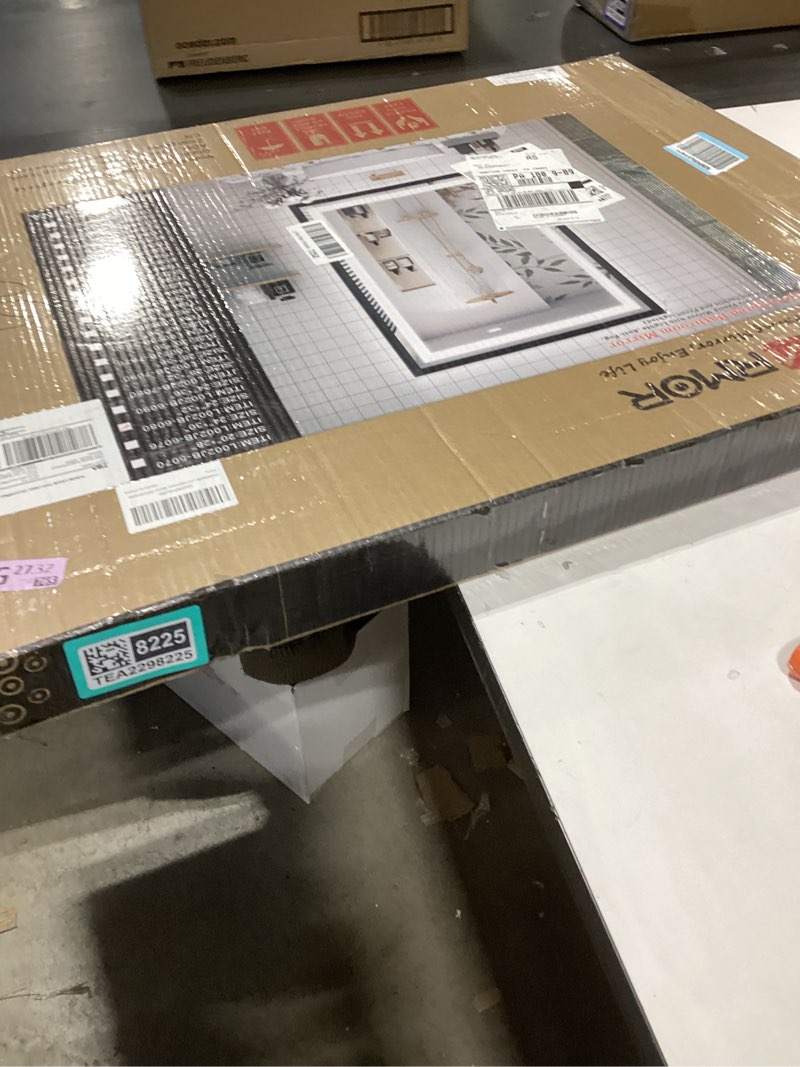 Condition photo showing New/Like New for 24x32 LED Bathroom Mirror with Black Frame, Lighted Vanity Mirrors for Bathroom Wall, Frontlit and Backlit, Anti-Fog, Dimmable, Shatterproof, ETL Listed