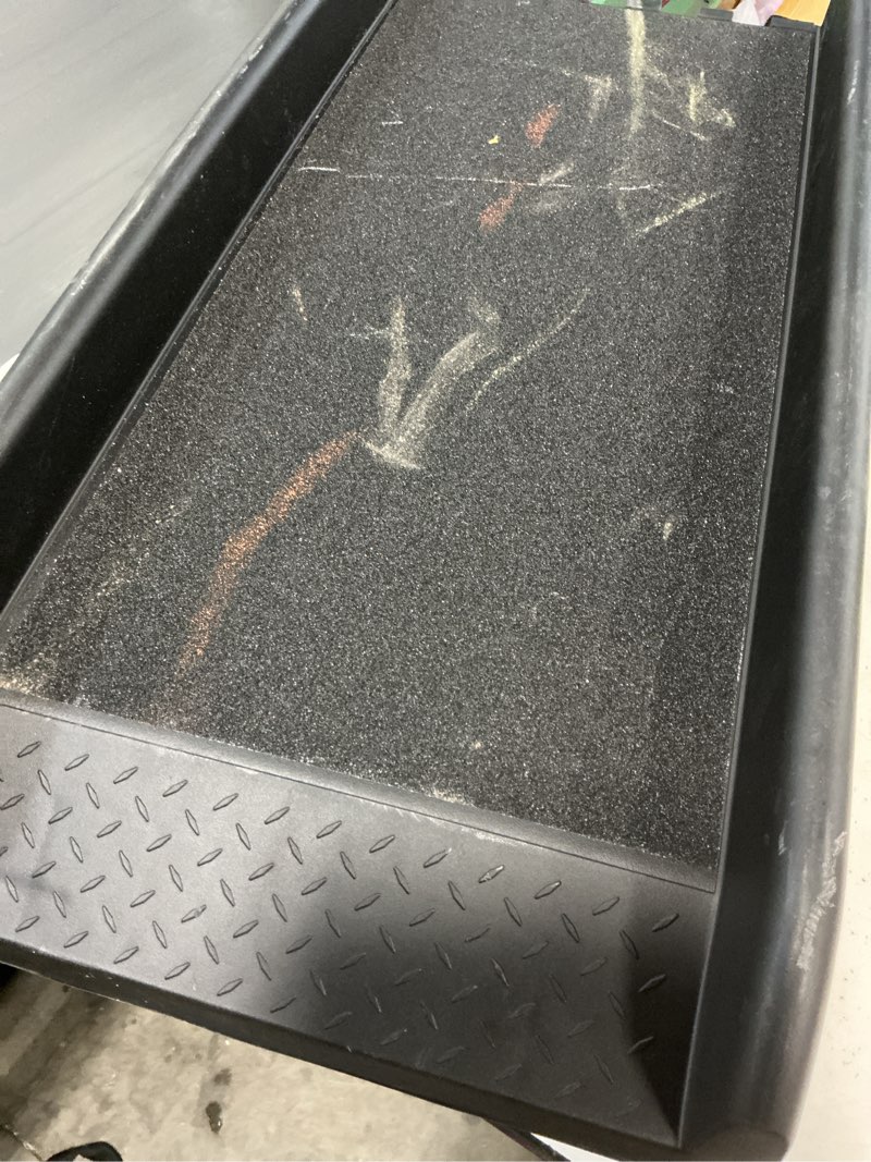 Condition photo showing As Is for pet ramp for dogs in plastic, folding lightweight and strong (black)