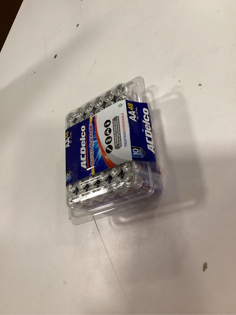 Condition photo showing New/Like New for acdelco alkaline aa batteries, double a batteries (48-pack)