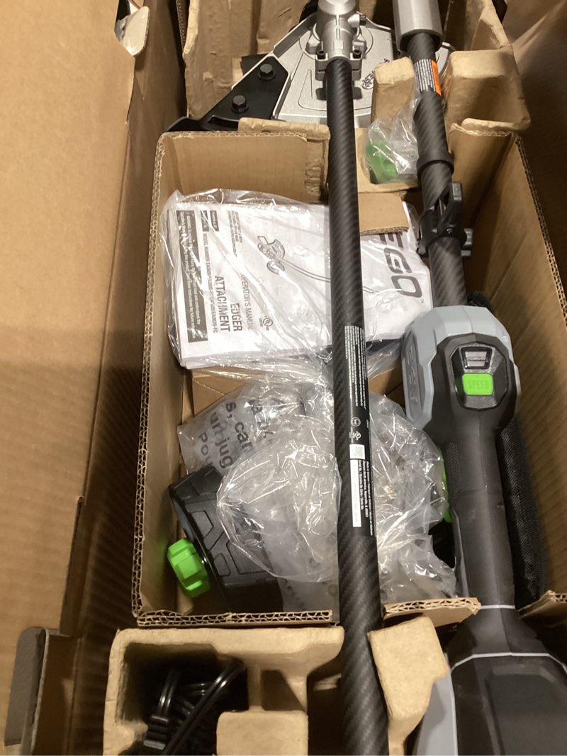 Condition photo showing As Is for ego power+ multi-head system carbon fiber 56-volt 8-in handheld attachment capable battery lawn edger 4 ah (battery included) (charger included)