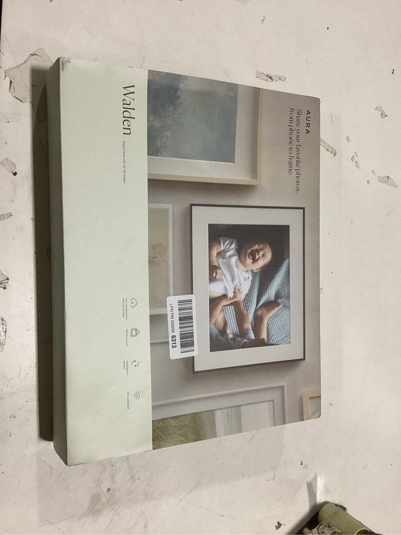 Condition photo showing New/Like New for aura walden 15" wifi digital picture frame | wirecutter's best digital frame for gifting | send photos from your phone | quick, easy setup in aura app | free unlimited storage | ink with white mat 15" - ink with white mat