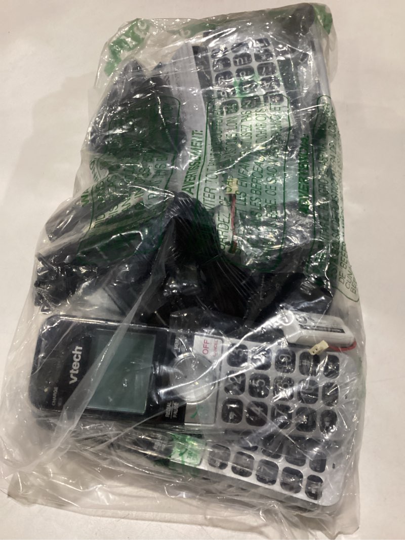 Condition photo showing As Is for vtech vg231-4 cordless phone 4-handset with large display and big buttons, dect 6.0 with caller id/call waiting, full duplex speakerphone, eco mode, last 10 number redial, easy to use caller id 4 handsets