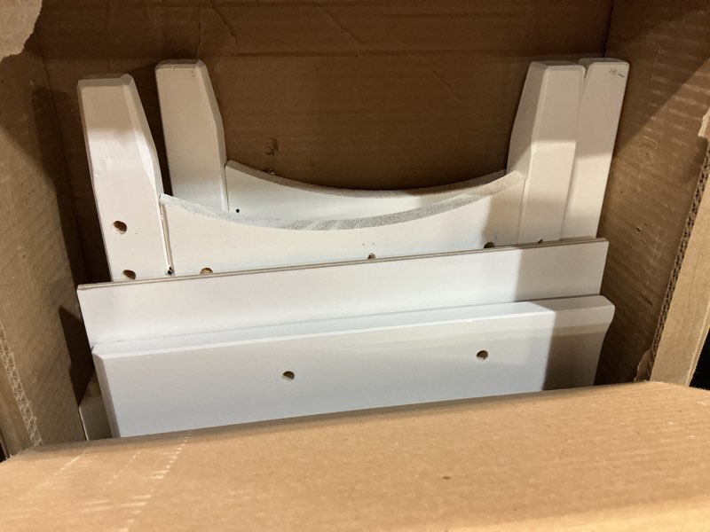 Condition photo showing Good Condition for Shaker Style 3 Shelf Bookcase / Solid Wood / 36" High / Adjustable Shelving / Closed Back / Display Bookshelf for Living Room, Bedroom, Home and Office, White 36" White