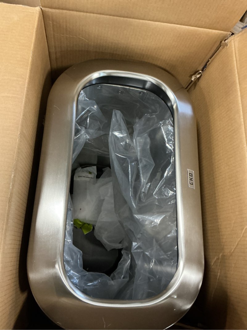 Condition photo showing Good Condition for EKO Urban 24 Gallon/ 90 Liter Open Top Stainless Steel Slim Commercial Trash Can, Tall Kitchen Garbage Bin, Heavy-Duty Commercial Grade Large Trash Can for Home, Office, Hotel, Cafe, Restaurant, Dorm Stainless Steel 90 Liter, Slim