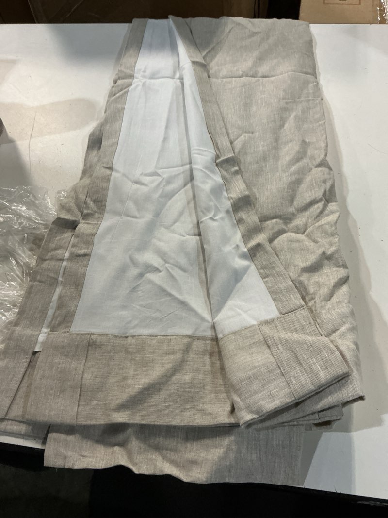Condition photo showing Good Condition for european linen curtain, 48x84, flax