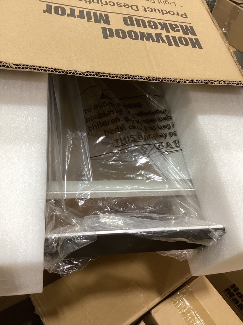 Condition photo showing As Is for VANITII Vanity Makeup Mirror 12”x16” Hollywood Mirror with Lights and Smart Speaker Desk Mirror 3 Lighting Modes Touch Control for Dormitory Bedroom