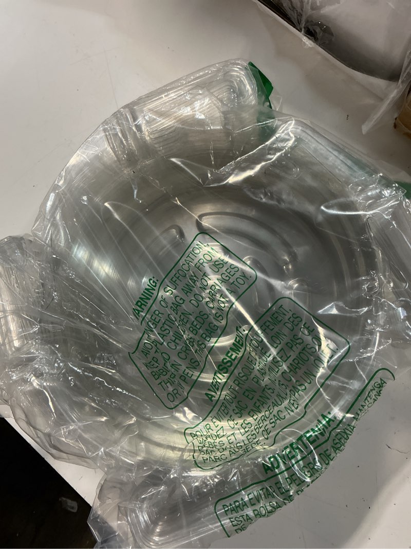 Condition photo showing Good Condition for adnee 15 pcs 8 inch hanging plant water catcher-clear plastics plant water catcher tray-hanging plant saucers drip pans for indoor outdoor hanging basket flower pot