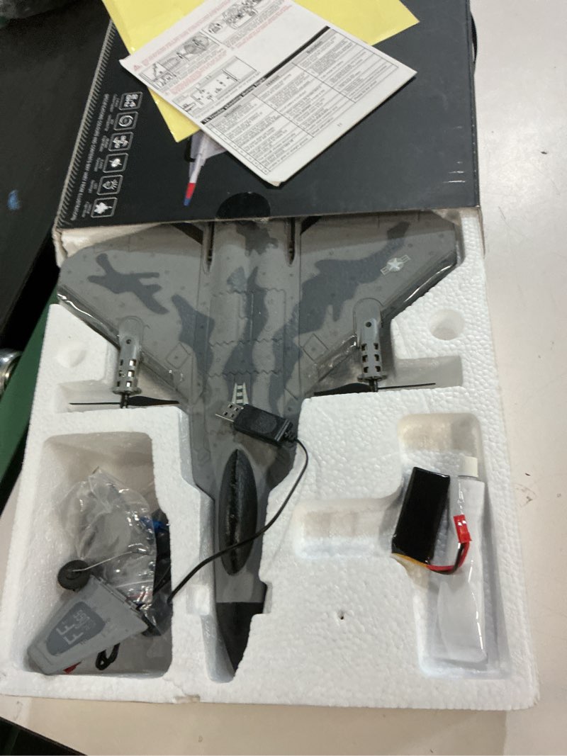 Condition photo showing As Is for rc plane 4 channel remote control airplane - f-22 rc airplane for beginners adult with xpilot stabilization system & aerobatic, two batteries - remote control plane gift for kids f-22 gray