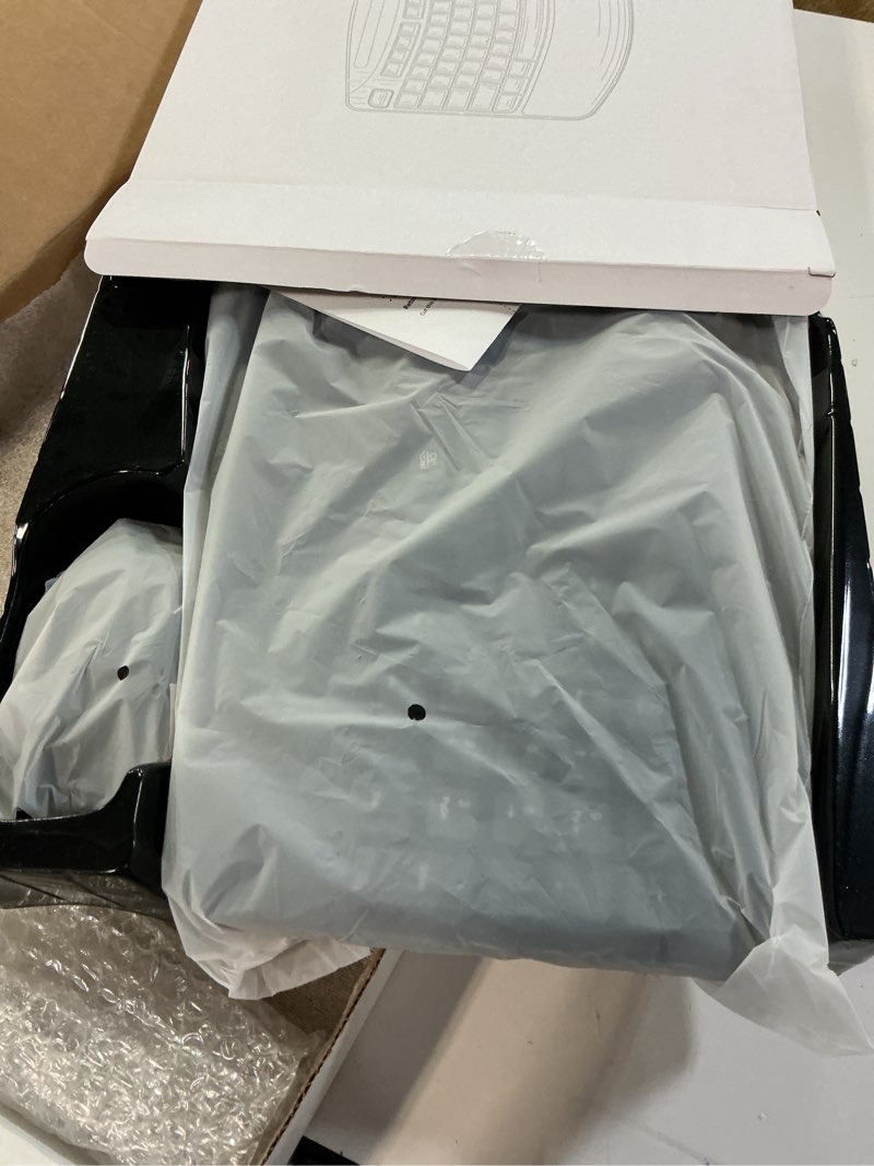 Condition photo showing Good Condition for wireless keyboard and mouse combo, 2.4g full size wave keys ergonomic keyboard with wrist rest, phone holder, 3-level dpi wireless silent mouse with 6-buttons, for windows, mac os, laptop, pc (black)