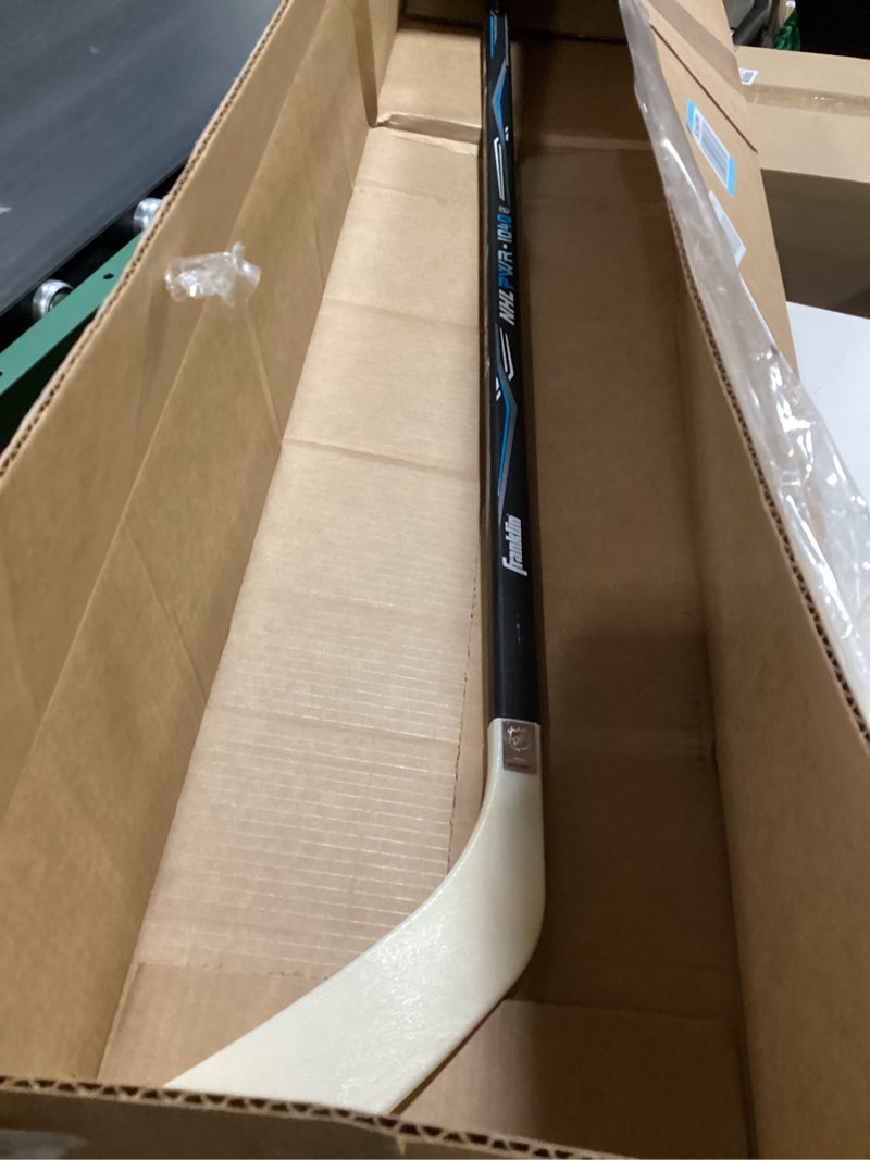 Condition photo showing item condition for Franklin Sports NHL Kids Street Hockey Sticks - Youth, Junior + Senior Sticks - Right + Left Handed - 40", 48" + 56" White/Black/Blue 48" Left Shot