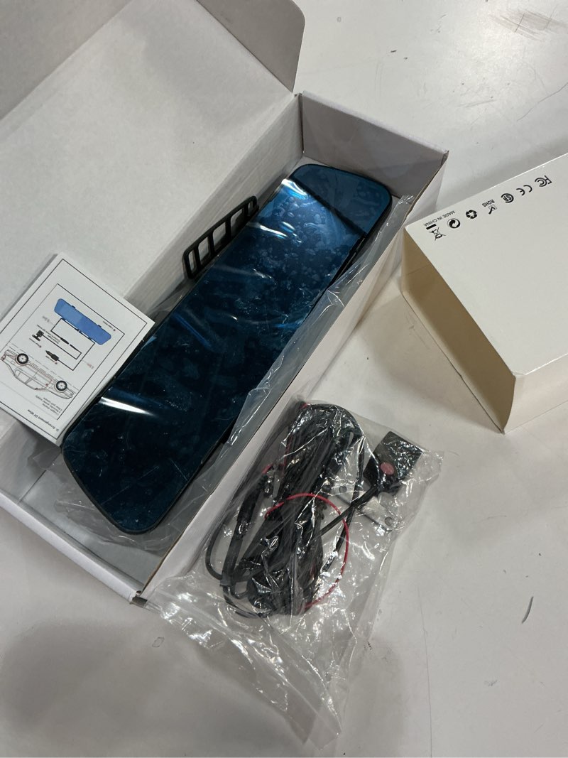 Condition photo showing Good Condition for mirror dash cam front and rear dash car camera 4 inch 1080p ips screen rear view mirror dash cam mount with loop recording motion detection reverse assistance p2-4 inch