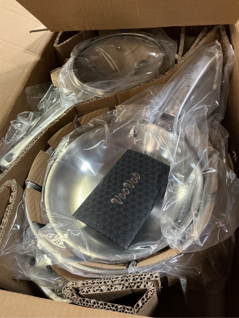 Condition photo showing Good Condition for stainless steel cookware set,tir-ply pots and pans set,10 pcs stainless steel induction kitchen cookware sets,pfoa free, frying pans, butter warmer,saute pan & stock pot,compatible with all cooktops
