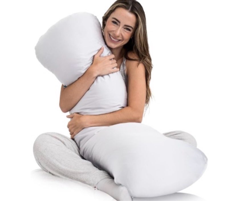 weighted body pillow 8lbs - weighted pillow for deeper sleep (48” x 14”) - cooling body pillows for adults, full body pillow for adults, side sleeper body pillows with cover (x-large/white)