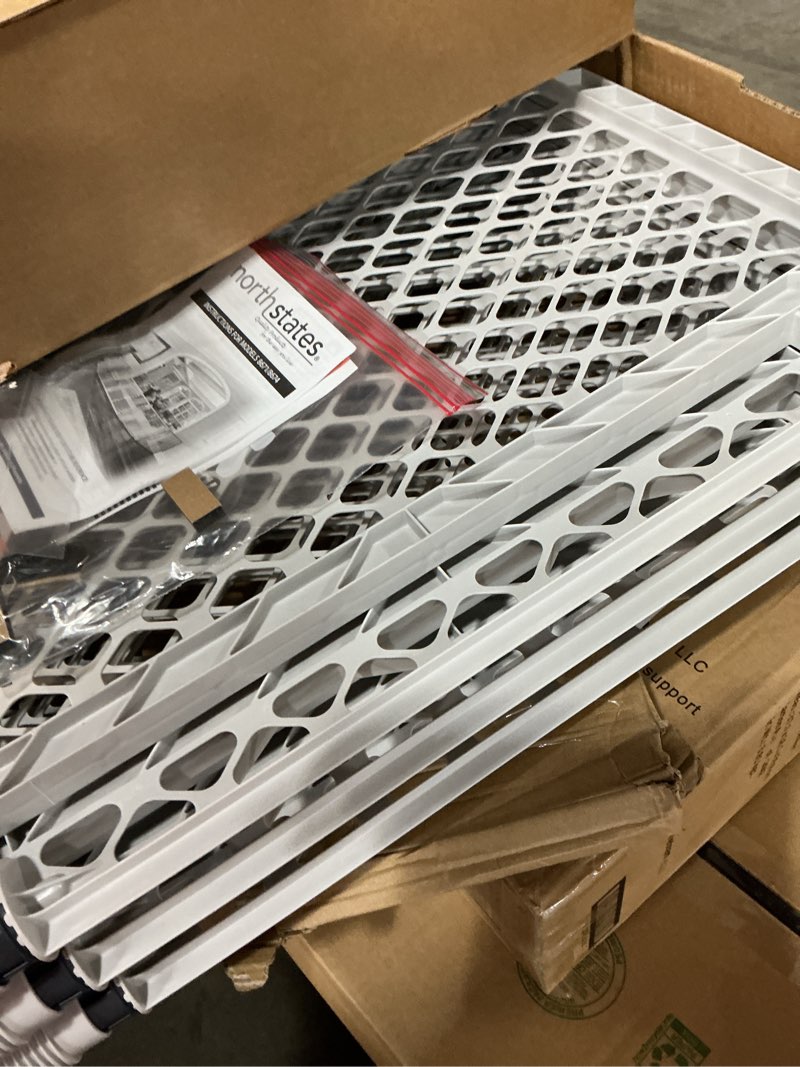 Condition photo showing Good Condition for Toddleroo by North States - Superyard Duo Extra Wide Baby Gate & Play Yard: 6 Panel Playpen - Included Wall Mount Kit - Made in USA - 38.5 to 201 Inches W - 26 Inches T - Light Gray Light Gray 26 Inch