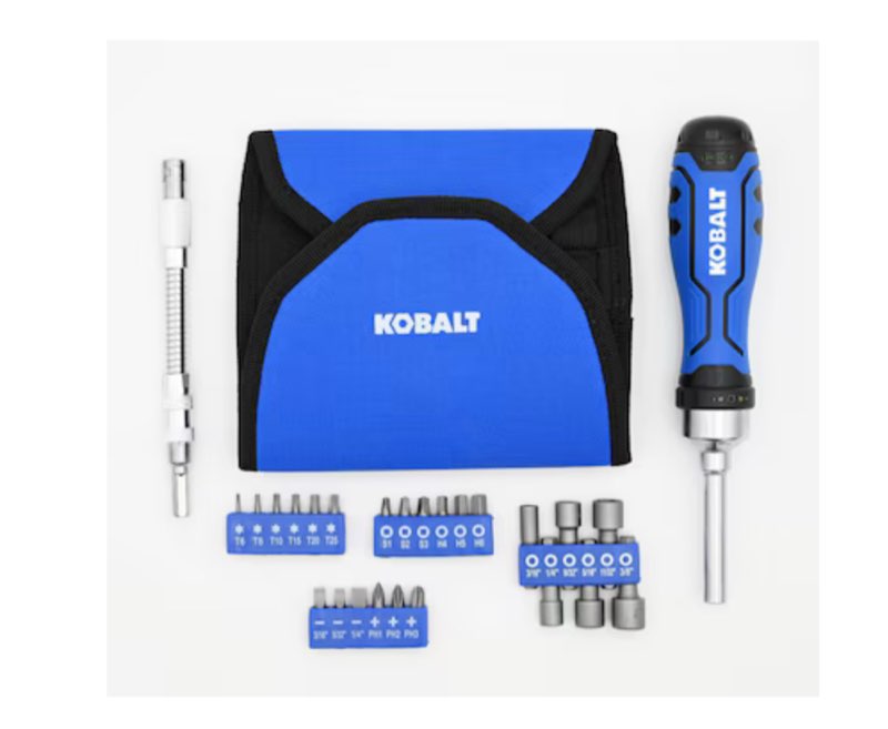 1k+ bought last week kobalt 27 -piece 3-in ratcheting multi-bit replaced combination tip screwdriver set
