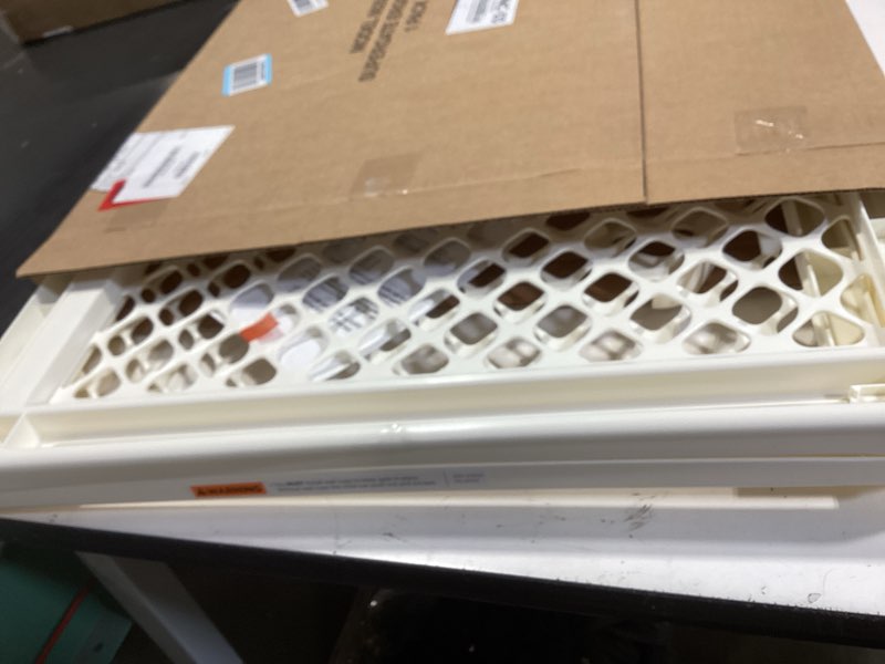 Condition photo showing Good Condition for toddleroo by north states - supergate ergo baby gate: plastic baby gate for stairs & doorways - adjustable indoor safety gate - made in usa - 26 to 42 inches wide - 26 inches tall - ivory