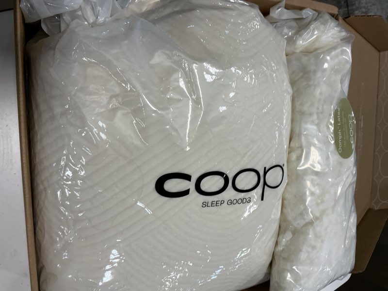 Condition photo showing Good Condition for coop home goods adjustable latex cut-out pillow queen, talalay latex & microfiber fill, ergonomic shoulder cut-out, naturally cooling, eco-friendly, medium firm for side sleepers, greenguard gold cut-out queen