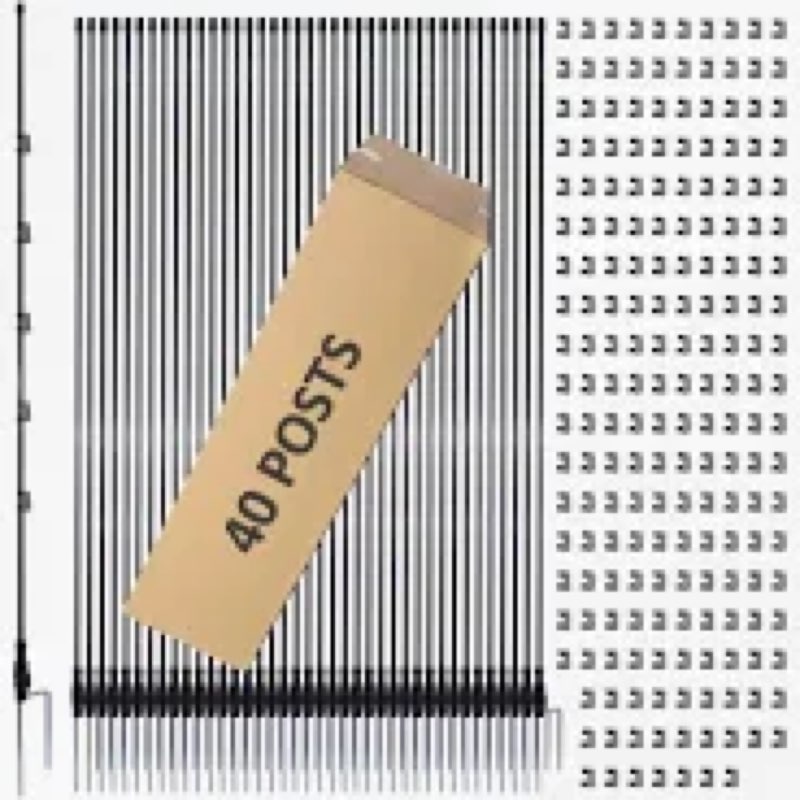 76 Inches High Fiberglass Step-in Electric Fence Portable Posts with Double Spikes - 40 Posts Come w