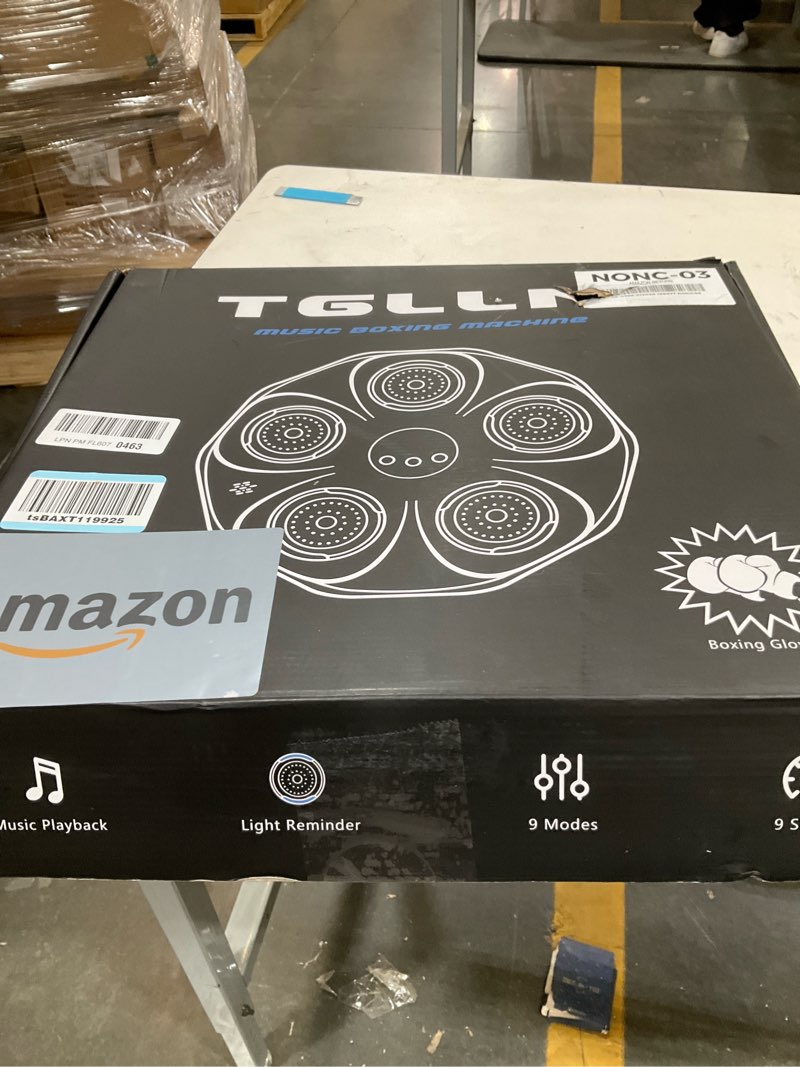 Condition photo showing As Is for Music Boxing Machine, Interactive Punching Trainer with Boxing Gloves, Large Size Wall Mounted Electronic Boxing Target for Adult Kids, 9 Modes & 9 Speeds