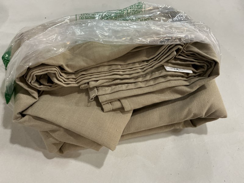 Condition photo showing Good Condition for h.versailtex linen textured table cloths 60 x 120 inch premium solid tablecloth spill-proof waterproof table cover for dining buffet feature extra soft and thick fabric wrinkle free, taupe 120" x 60" (rectangular) taupe