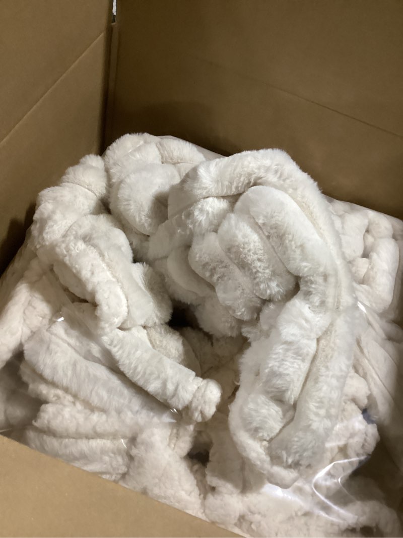 Condition photo showing Good Condition for Bedsure ComfyFleece Waterproof Dog Blankets for Large Dogs - Soft Pet Cat Blanket Corduroy Fleece for Bed Protector Washable, Cozy Calming Reversible Furniture Protection,60"x80", Cream
