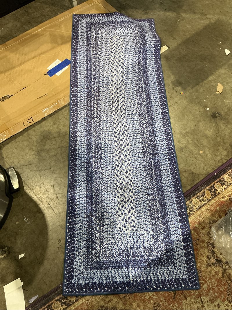 Condition photo showing Good Condition for garvee 2x8 ft farmhouse runner rugs braided print hallway rug with non slip rubber backing